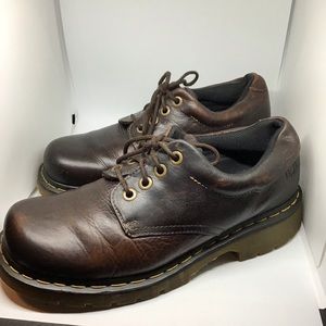 Doc martens brown leather lace up shoes size 10